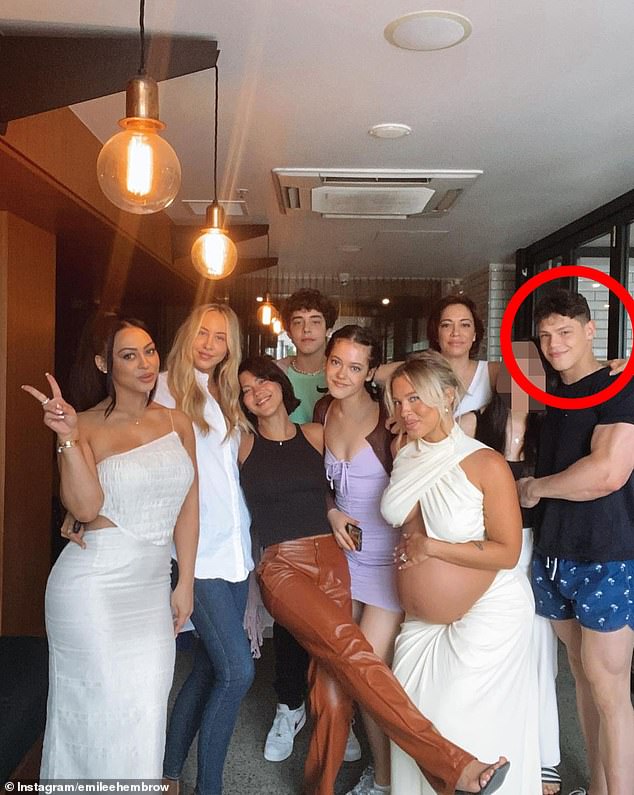 Thynne, 21, (far right) is pictured above with his half-sister Tammy Hembrow, who is a decade his senior
