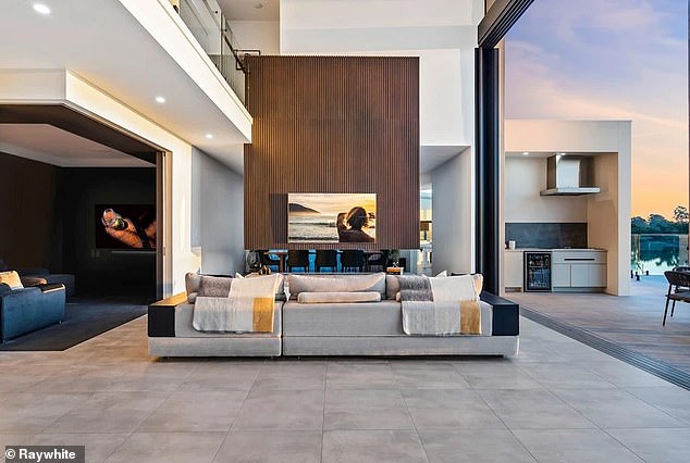 Tucker and his wife Rebecca Maloney completed construction of the home in 2021 after buying the vacant block for $1.08 million in 2017