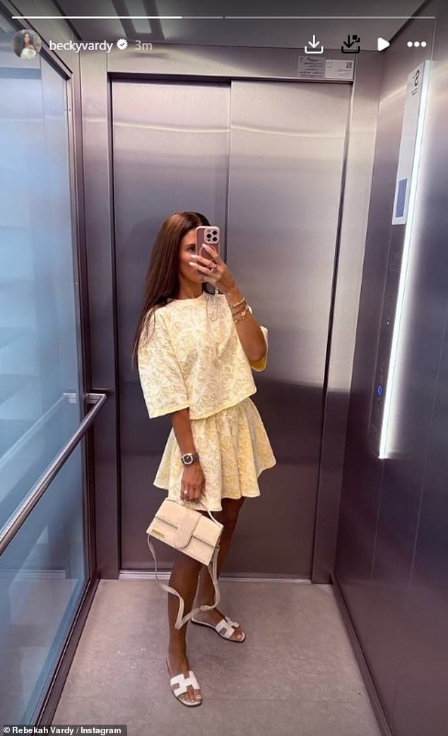 She documented her time away and shared one stylish snap in a pale yellow co-ord