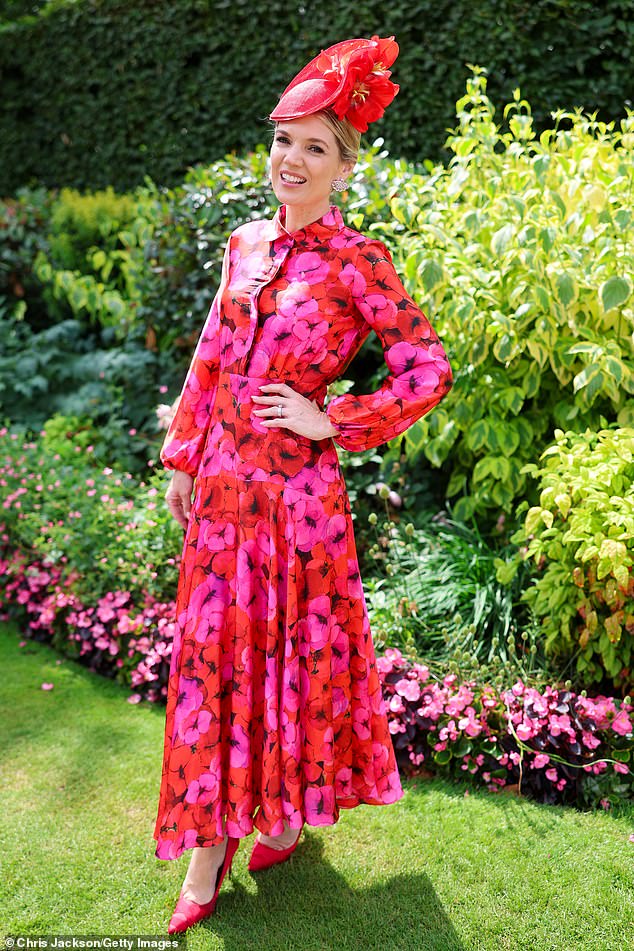 Charlotte Hawkins wore a pretty red and pink number