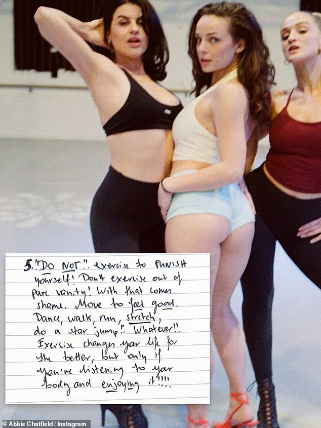 She also waxed lyrical about the importance of keeping fit, but only up to a point.