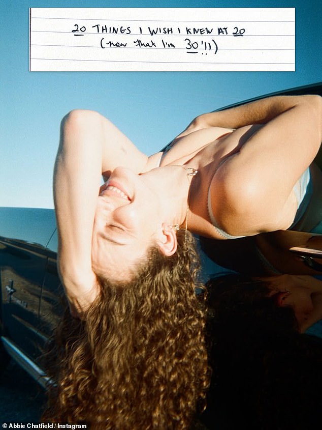 She shared an expansive carousel of throwback images from her past, augmented with 20 things that she wished she knew at 20