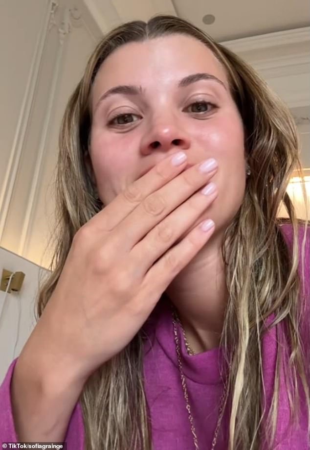 Richie - who shares daughter Eloise, one, with Grainge - filmed herself listening to him as he listed some of the 'mean' comments as he laid next to her on a bed