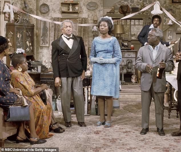 The actress died of natural causes on Thursday, June 19 and was 'surrounded by her loved ones'; seen above (middle) on Sanford And Son