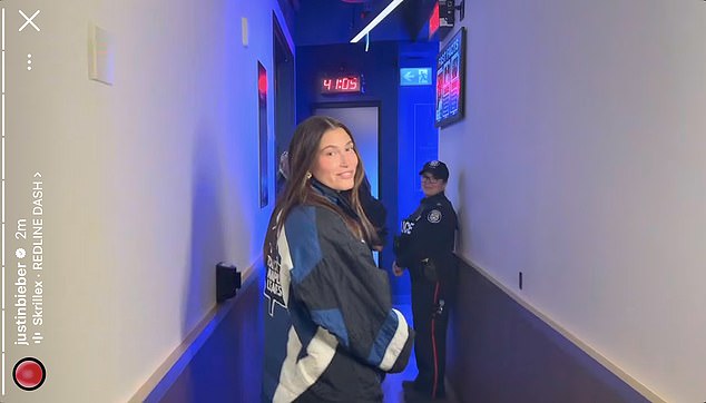 The pop star and his model/designer wife Hailey were on hand at Scotiabank Arena in Toronto for Sunday's seventh game of the NHL playoff series between the Maple Leafs and Florida Panthers last month