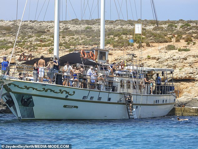 The couple were seen mingling with guests on the deck and enjoying the ocean breeze as festivities kicked into full swing