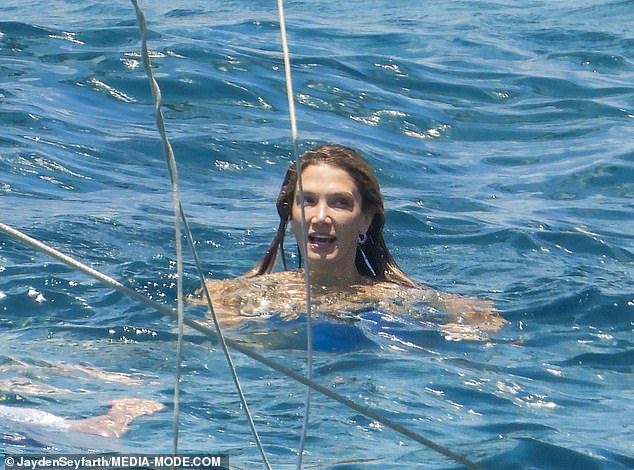 Delta spent some time floating in the water before she was joined by her partner