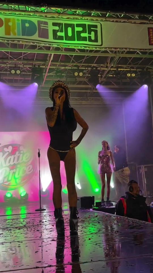 Katie Price performing at Portsmouth Pride.