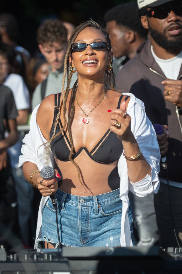 Alesha Dixon performing live on TikTok.