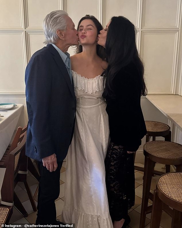 Last week, the Wednesday actress shared her own photographs from the ceremony, including a sweet one of herself and Douglas kissing Carys on both cheeks