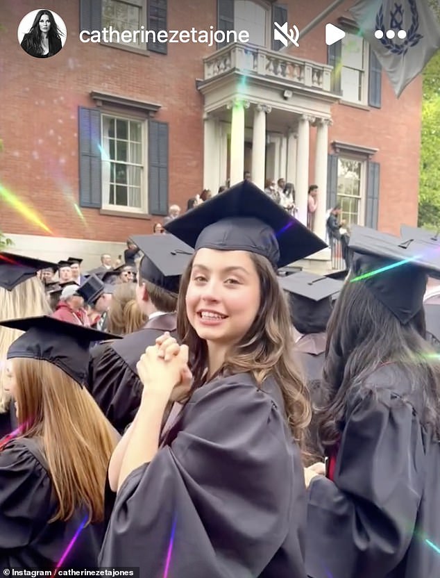 The proud actress mum went on to share several Instagram stories on Sunday, including footage of their daughter in her graduation robes