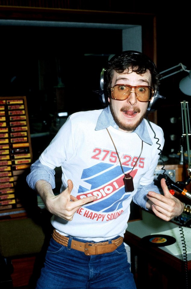 Steve Wright, Radio 1 DJ, in a recording studio in 1980.