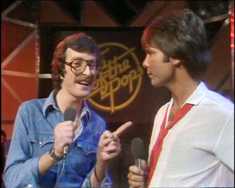 Steve Wright and Cliff Richard on Top of the Pops.