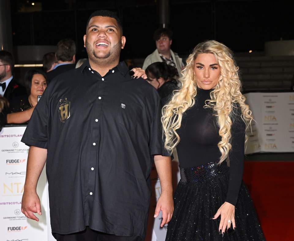Harvey Price and Katie Price at the National Television Awards.
