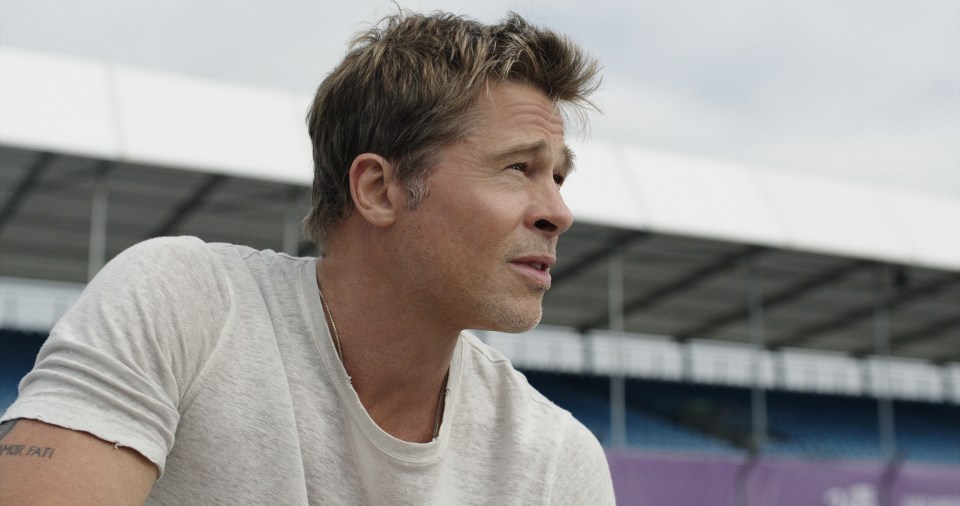 Brad Pitt as Sonny Hayes in a film still.