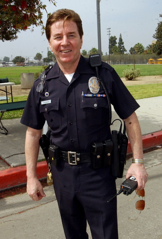 A Los Angeles Police officer in uniform.