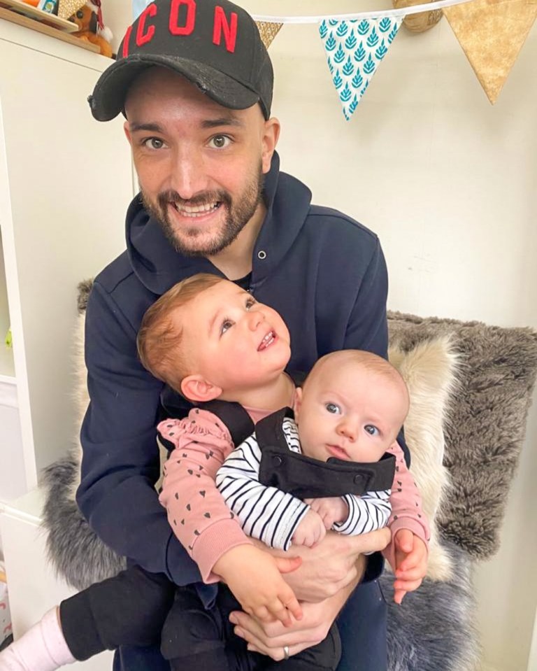 Kelsey Parker and Tom Parker with their two young children.