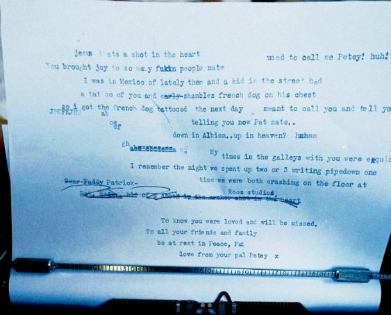 Typewritten letter expressing grief and remembrance.