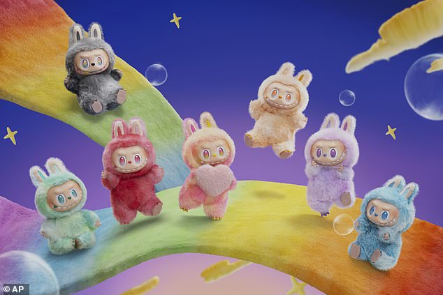 The larger labubus can be purchased for around $200-$300 each; the viral toys in the small size (seen above) retail for $27.