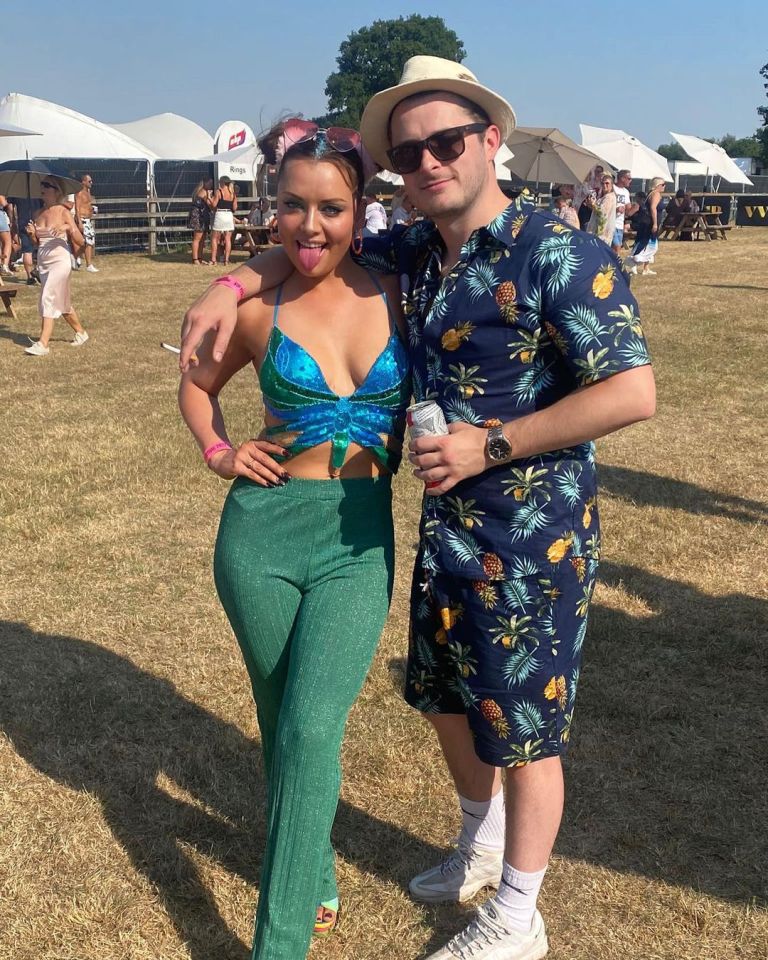 Photo of Max Bowden and Shona McGarty at a festival.