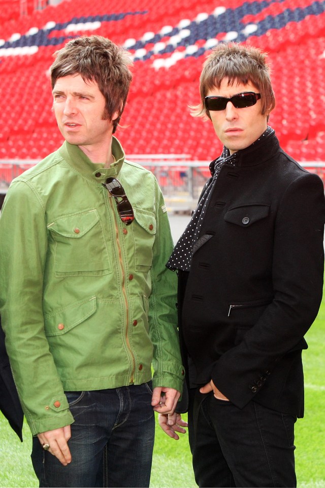 Noel and Liam Gallagher at a photo call.