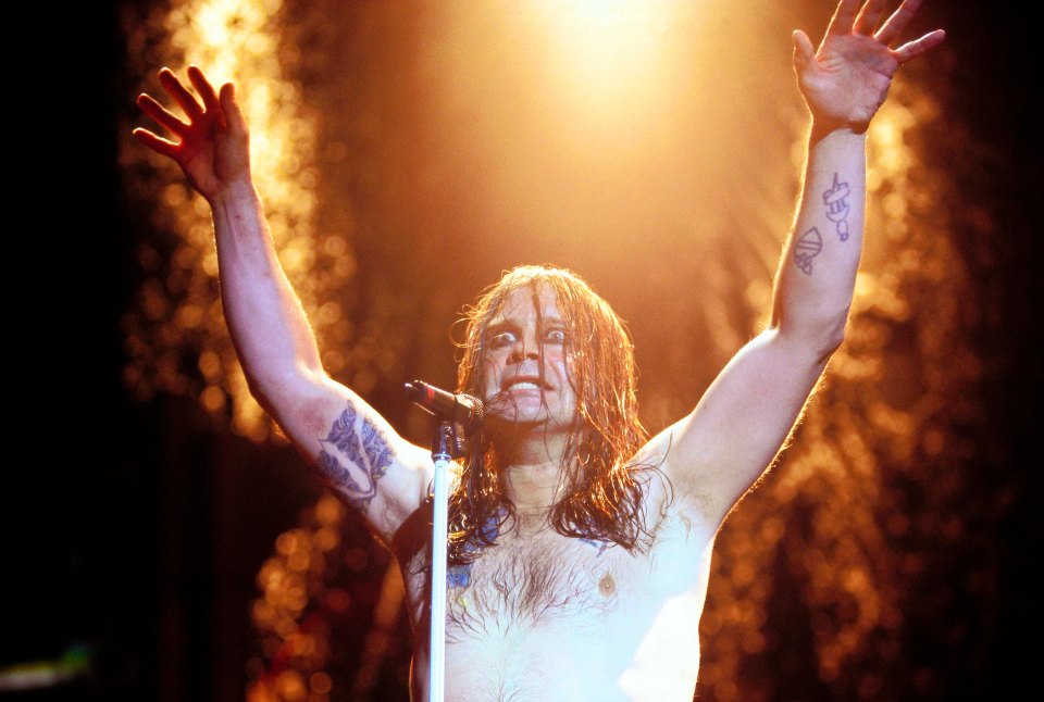 Ozzy Osbourne performing live onstage.