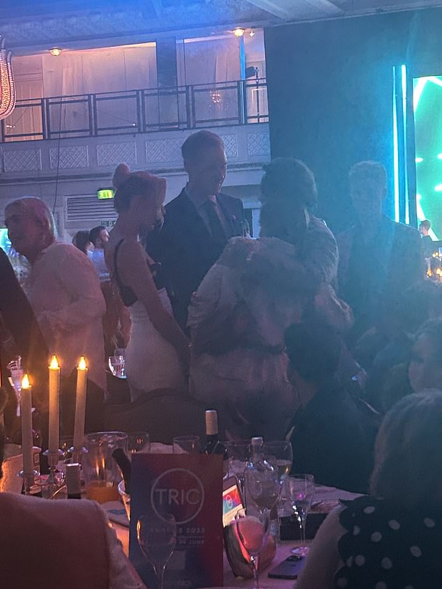 The pair walked around the tables at TRIC Awards chatting to fellow guests including the likes of Sam Thompson and Pete Wicks
