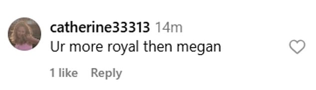 Seeing the humourous side fans rushed to the comments as they penned: 'When you get to do it at the Palace but Harry and Meghan couldn’t lol'
