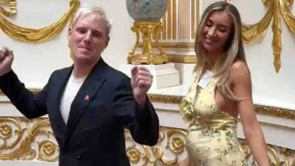 Shock moment Jamie Laing and pregnant Sophie Habboo MOCK Meghan and Harry's dancing video from inside Buckingham Palace