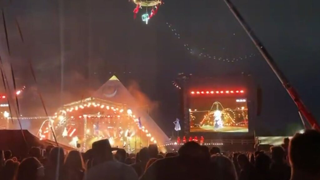 Glastonbury opening ceremony branded a flop by disappointed revellers as fireworks display 'dogged by sound issues'