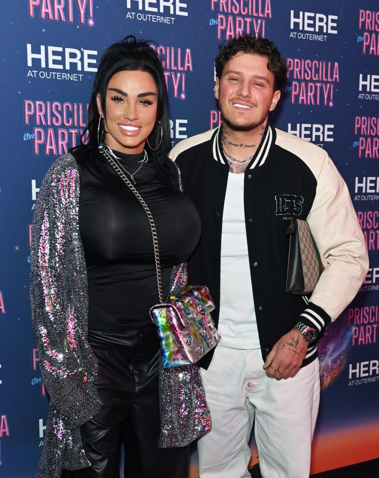 Katie Price and JJ Slater at the press night of "Priscilla The Party!"