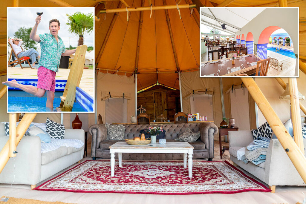 Inside Glastonbury’s poshest campsite where revellers fork out £38k for pool & cocktail bar - but there’s a catch