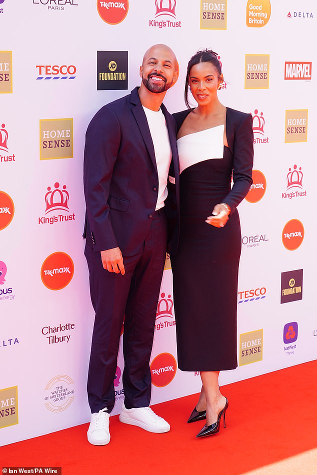 Marvin and Rochelle Humes were all smiles as they coordinated in smart black and white outfits