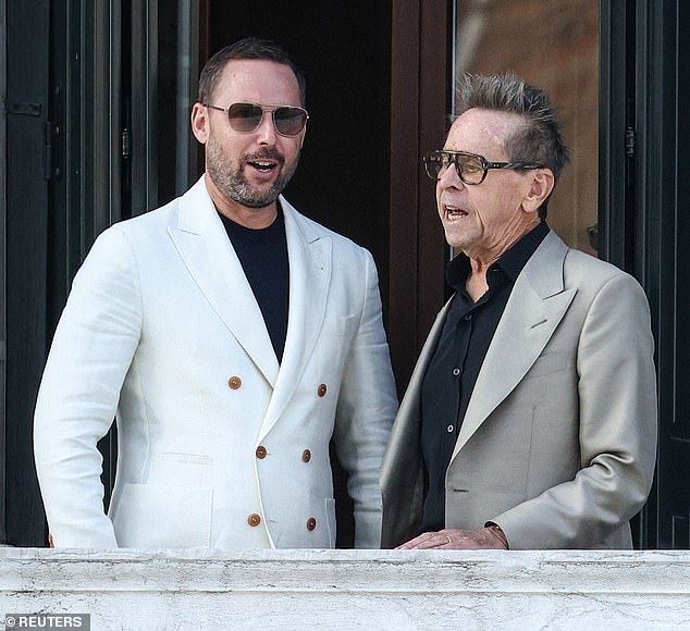 Michael Kives looks on at Gritti Palace Hotel ahead of the highly anticipated wedding in Italy