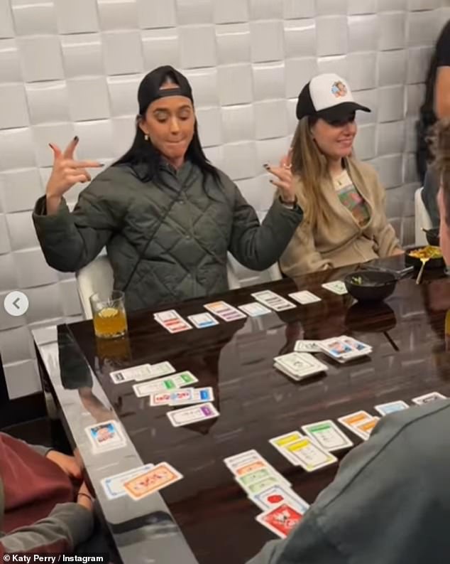She revealed she'd been having fun with her team as she posted a video of the group playing cards before heading out to enjoy the sunshine on a boat ride