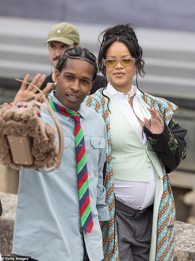 Pregnant Rihanna showcased her growing baby bump as she arrived at the show with partner Asap Rocky