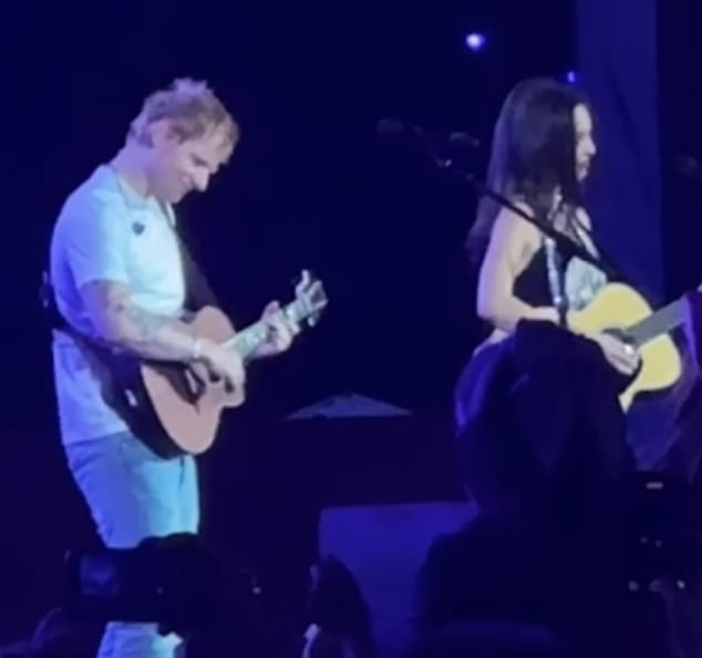 The American songstress sent fans wild and joined the singer songwriter, 34, in a duet of his mega 2011 hit The A Team