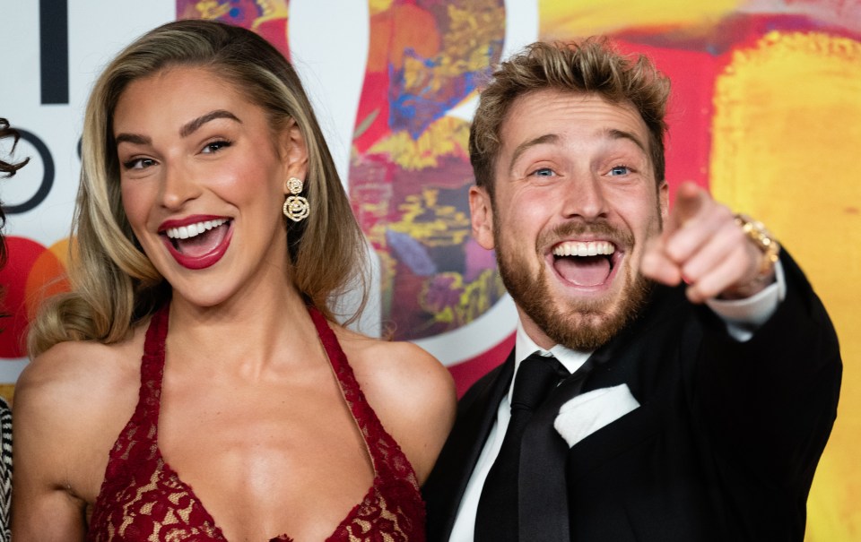 Sam Thompson and Zara McDermott at the BRIT Awards 2024.