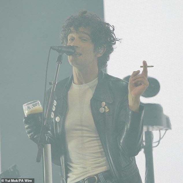 Matty - the son of Loose Women's Denise Welch and Benidorm's Tim Healy - is famous for his provocative stage presence - and his Glastonbury set was no different