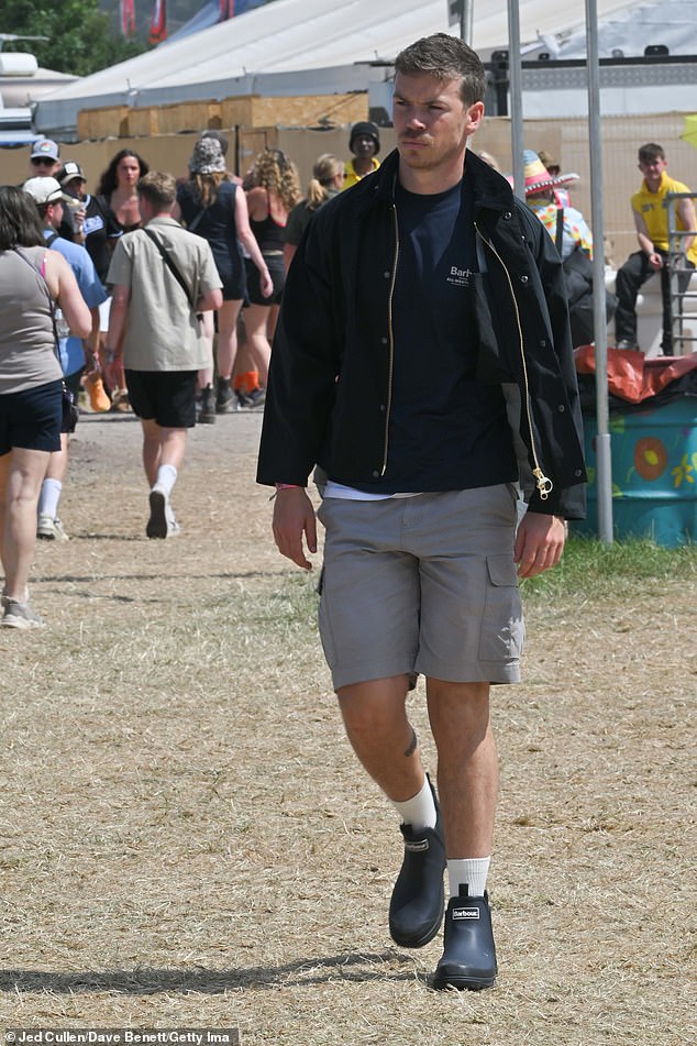 Elsewhere at Glastonbury on Sunday, Will Poulter was also pictured strolling around the festival