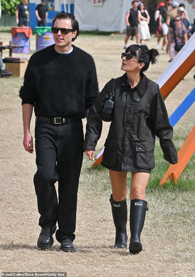 The Smile hitmaker, 40, and the 16Arlington co-founder beamed as they were spotted enjoying the Somerset festival together