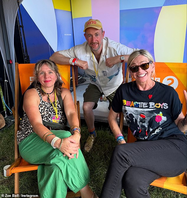 Zoe pictured with Kerry Godliman (left) and Taskmaster host and comedian Alex Horne (middle)