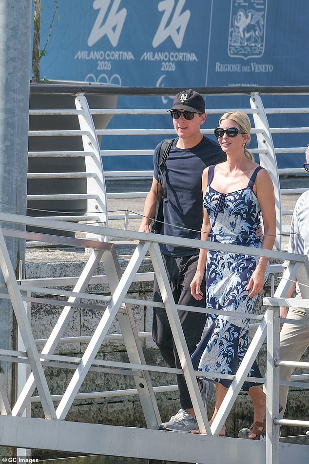 Donald Trump's daughter Ivanka and her husband Jared Kushner were also spotted making their exit, after arriving in Italian city on Tuesday