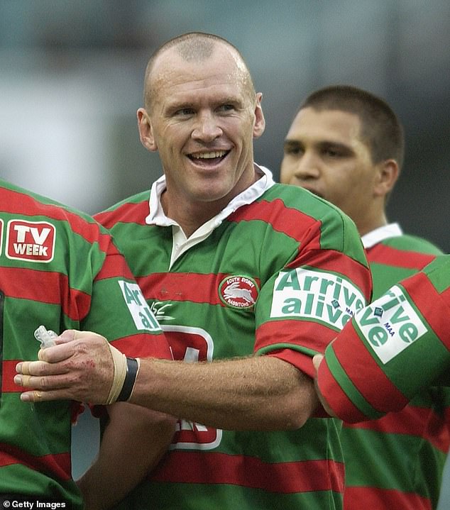 Adam enjoyed a stint playing for the South Sydney Rabbitohs (pictured)