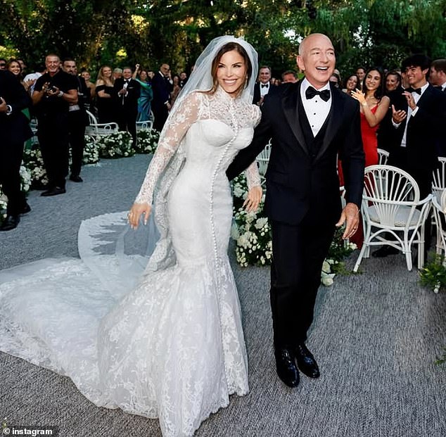 The only images that emerged of the nuptials came via Sanchez's official Instagram account - and photos of guests leaving the night-time celebrations were scarce