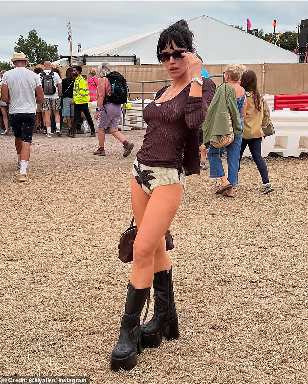Donning a festival-ready look, the singer set pulses racing in a sheer netted top and tiny shorts as she took to Instagram to share a gallery of snaps from the trip