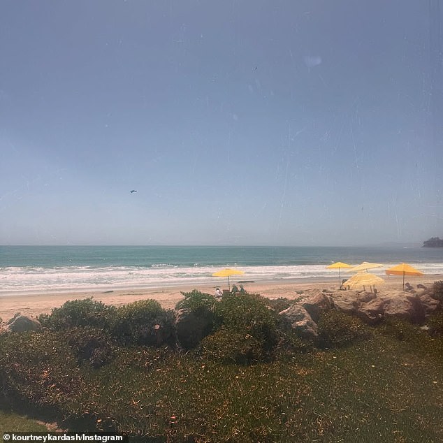 She also posted a short clip of the scenery as they drove parallel to the beach and posted a snap of the idyllic beachfront view