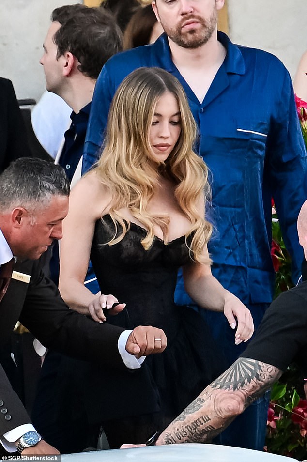 An insider told the Daily Mail that Sweeney was the 'most sought after person' during the festivities. 'Everyone wants to talk to her and every guy that has been in her presence has talked about how stunning she is in real life,' the insider shared