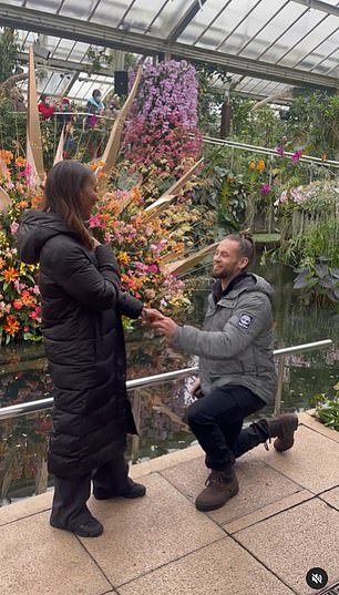 Writing at the time: 'My soulmate proposed to me where we had our first date! 2022 has started off amazingly!'