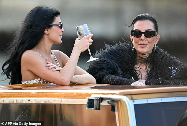 Kris and her youngest child, 27-year-old daughter Kylie Jenner, on their way to one of the wedding events on Saturday
